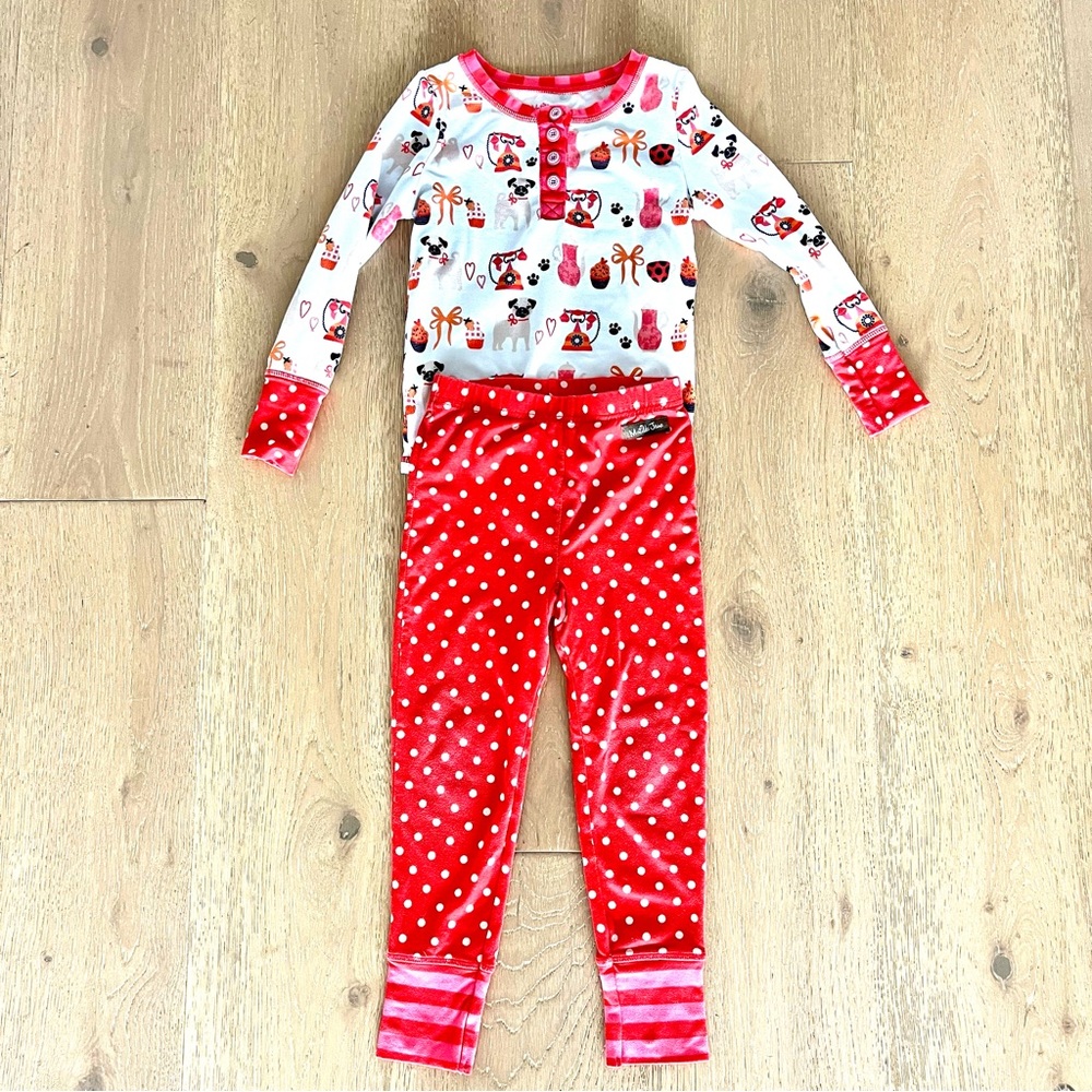 Matilda Jane Red and White Kids Pajamas with Fun Print